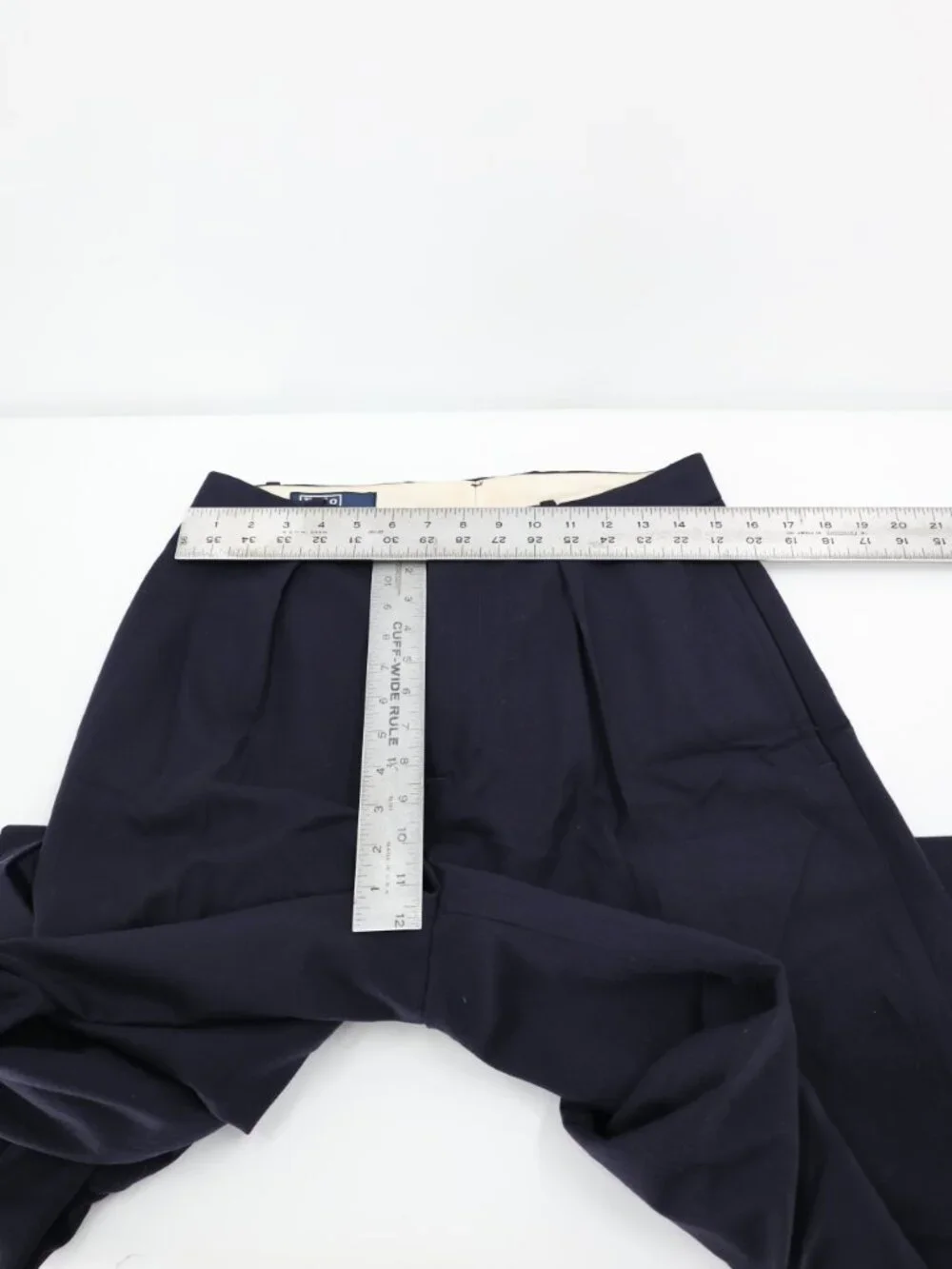 VTG Polo Ralph Lauren Dress Pant Mens 30 Straight Leg Pleated Wool Cuffed Blue